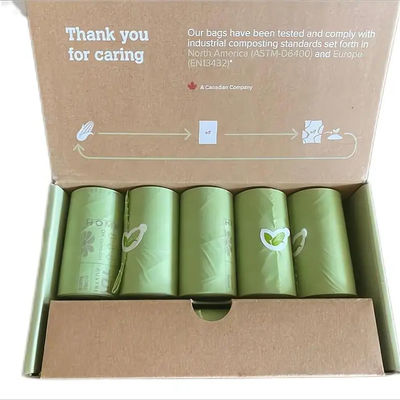 100% biodégradable pour animaux de compagnie, poubelle pour chiens, sacs à ordures, certificat de compost Bpi Ok