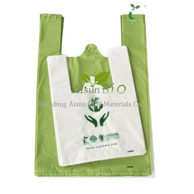 Logo personnalisé Compostable Biodégradable sac à main T-shirt 100micron