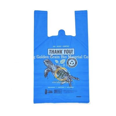 Logo personnalisé Compostable Biodégradable sac à main T-shirt 100micron