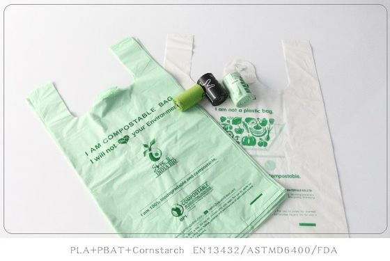 Emballage As4736 Sacs alimentaires compostables avec poignées en plastique