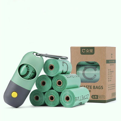 Eco-friendly 100% biodégradable et compostable en gros pour animaux de compagnie Sacs de caca pour chiens Sacs à ordures pour chiens Logo OEM durable Accepter 15 microns BPI
