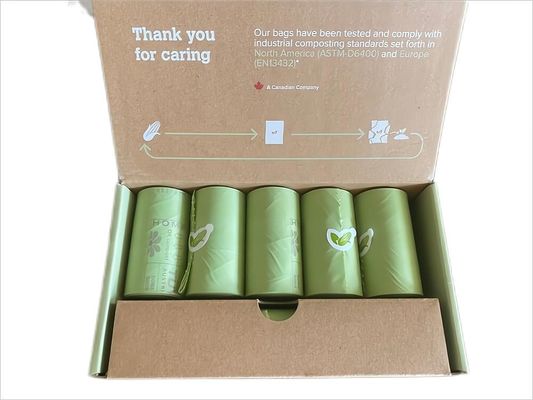 Sacs de caca à base de fécule de maïs aromatisés, écologiques, biodégradables et compostables