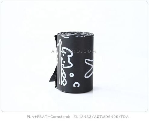 Sac à ordures pour chiens de compagnie à base d'amidon de maïs biodégradable à base de lavande parfumé écologique porte-sacs en plastique extérieur 15 microns