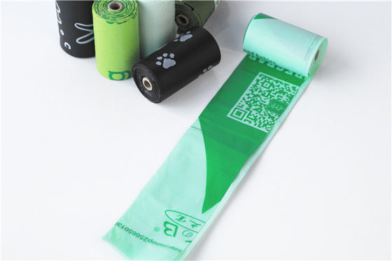 En plastique En13432 Sacs de caca certifiés Sacs pour animaux de compagnie compostables Impression gravure