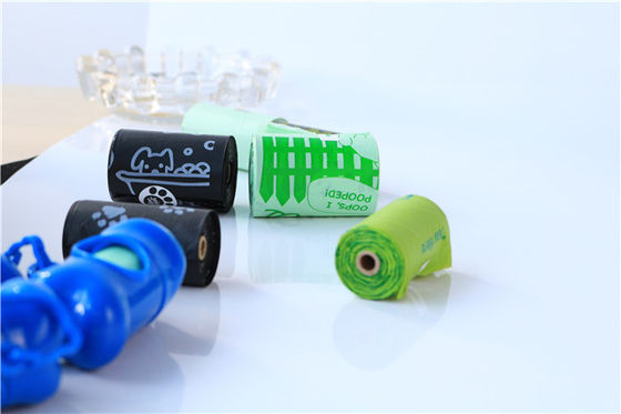 En plastique En13432 Sacs de caca certifiés Sacs pour animaux de compagnie compostables Impression gravure