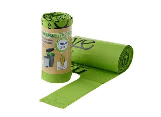 Déchets sacs à ordures en plastique compostable 13 gallons de plastique vert blanc