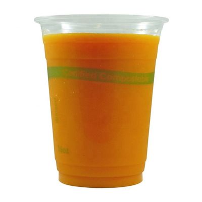 Coupe PLA biodégradable compostable transparente pour le thé au café au soda