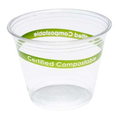 Coupe de PLA biodégradable transparente en vrac pour café expresso personnalisé