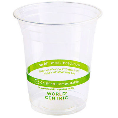 Coupe de PLA biodégradable à café clair 7 oz / 9 oz / 10 oz jetable