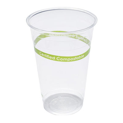 PLA Biocompostable Coupe claire avec couvercle 16 oz Coupe de thé au lait