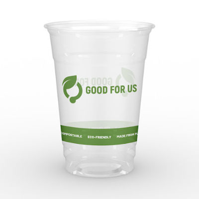 PLA Biocompostable Coupe claire avec couvercle 16 oz Coupe de thé au lait
